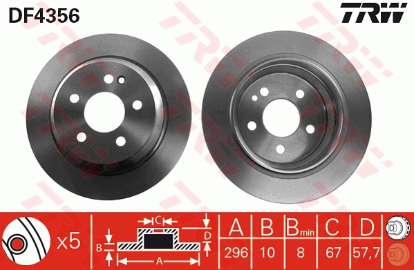 Disc frana DF4356 TRW