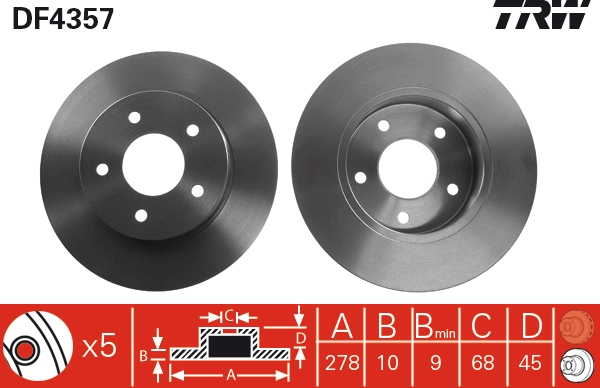 Disc frana DF4357 TRW