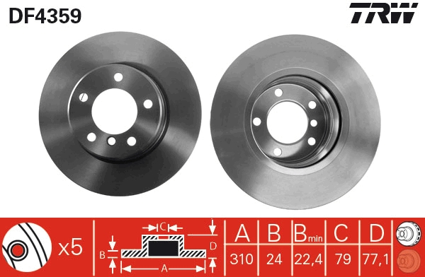 Disc frana DF4359 TRW