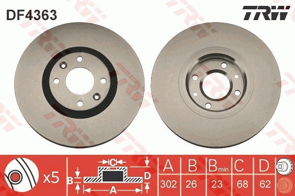 Disc frana DF4363 TRW