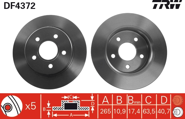 Disc frana DF4372 TRW