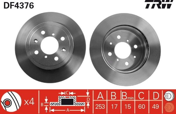 Disc frana DF4376 TRW