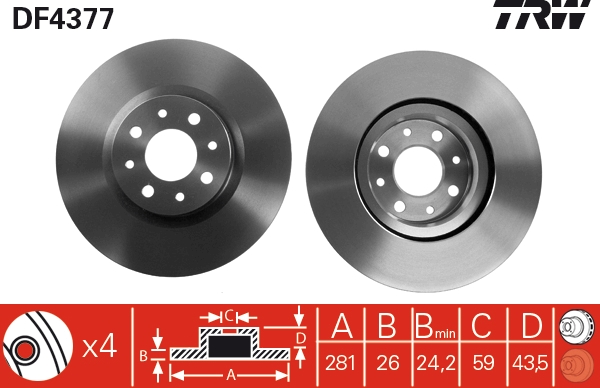 Disc frana DF4377 TRW