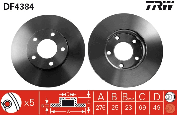 Disc frana DF4384 TRW