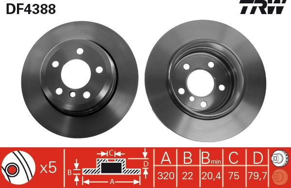 Disc frana DF4388 TRW