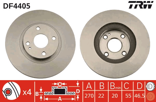 Disc frana DF4405 TRW