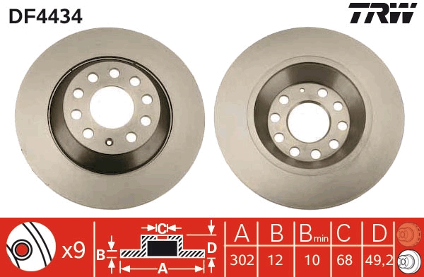 Disc frana DF4434 TRW