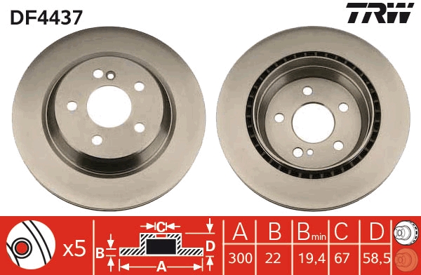 Disc frana DF4437 TRW