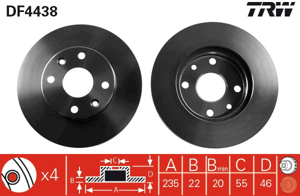 Disc frana DF4438 TRW