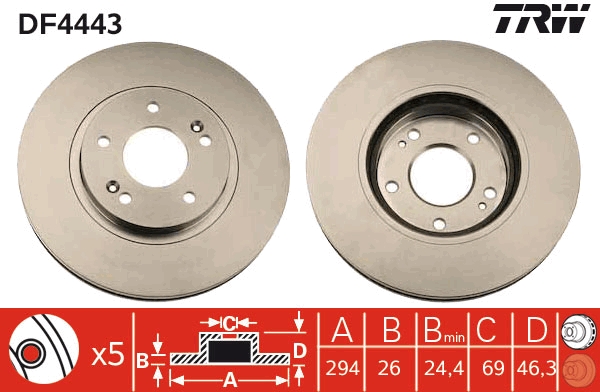 Disc frana DF4443 TRW