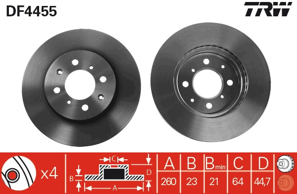 Disc frana DF4455 TRW