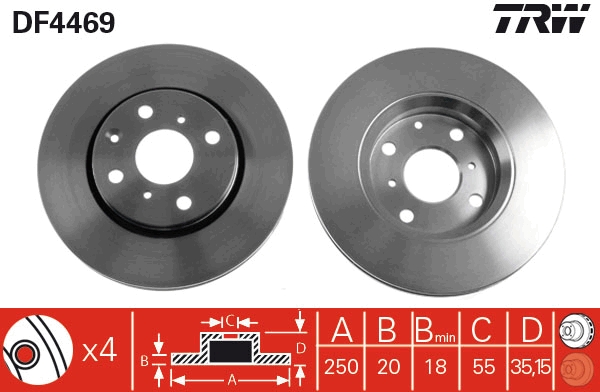 Disc frana DF4469 TRW