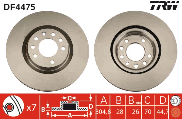 Disc frana DF4475 TRW