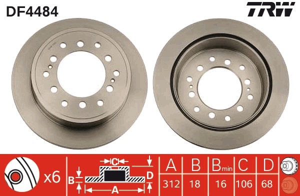 Disc frana DF4484 TRW