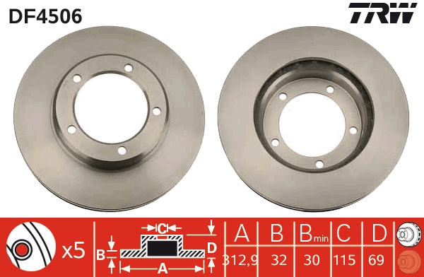 Disc frana DF4506 TRW