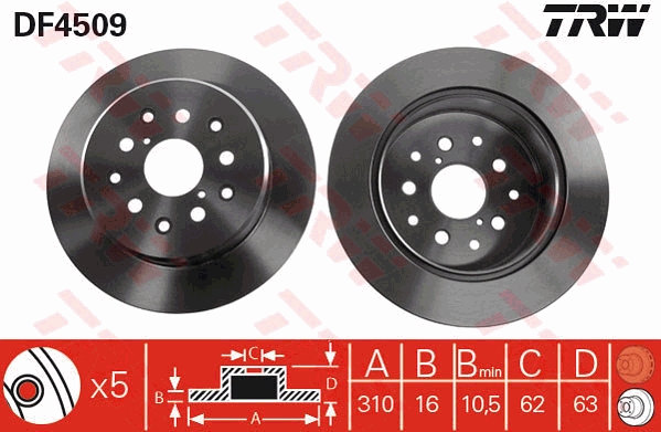 Disc frana DF4509 TRW