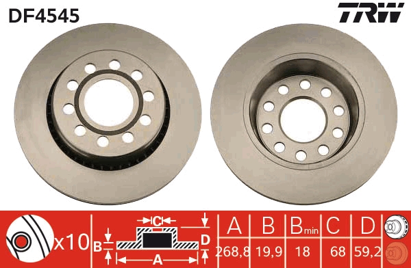 Disc frana DF4545 TRW