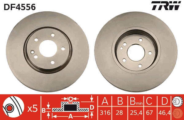 Disc frana DF4556 TRW