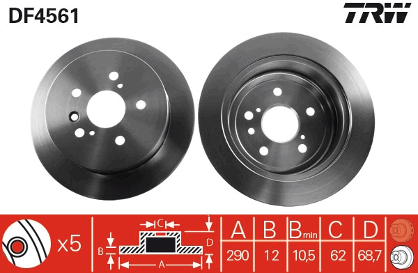 Disc frana DF4561 TRW