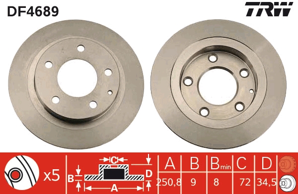 Disc frana DF4689 TRW