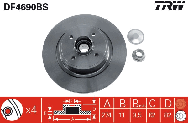 Disc frana DF4690BS TRW