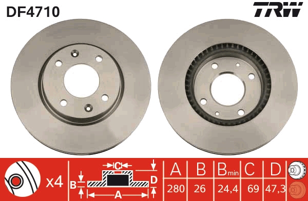 Disc frana DF4710 TRW