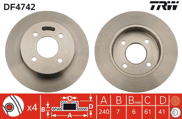 Disc frana DF4742 TRW