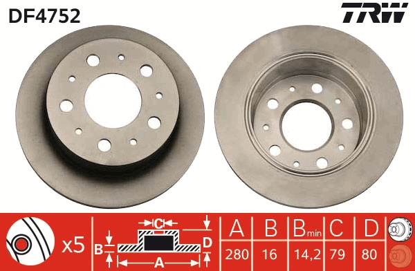 Disc frana DF4752 TRW