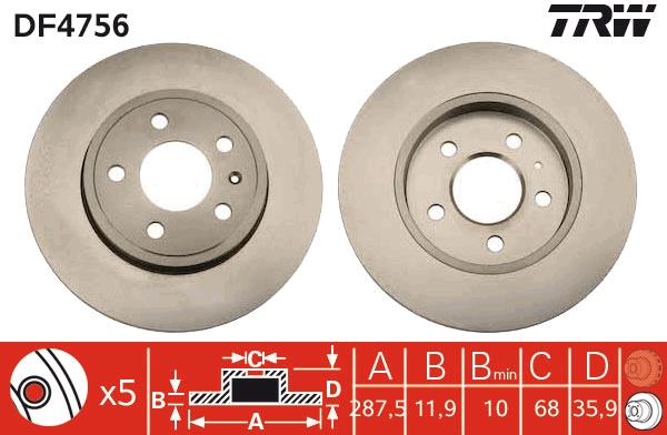 Disc frana DF4756 TRW