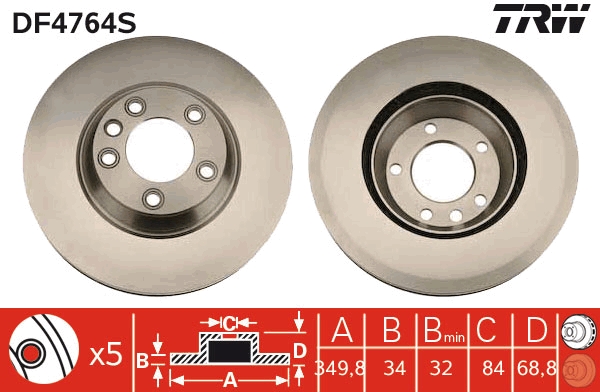 Disc frana DF4764S TRW