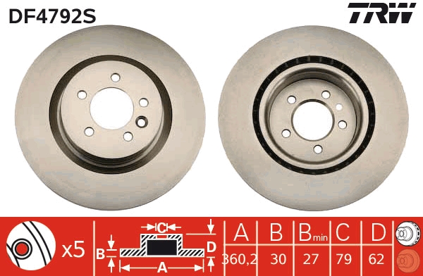 Disc frana DF4792S TRW