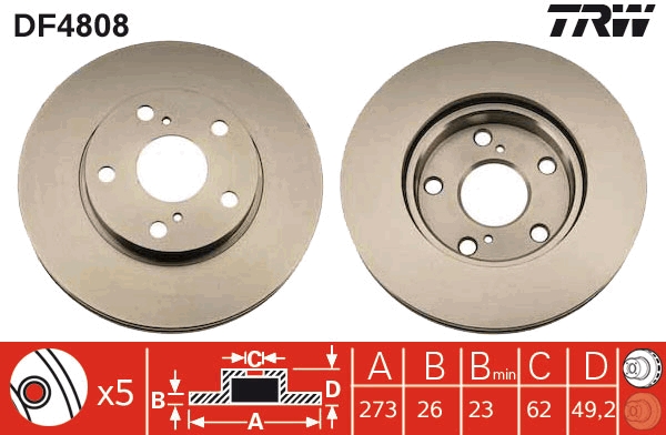 Disc frana DF4808 TRW