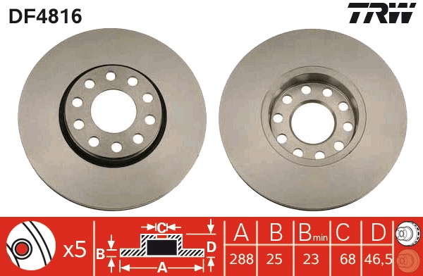 Disc frana DF4816 TRW