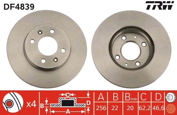 Disc frana DF4839 TRW