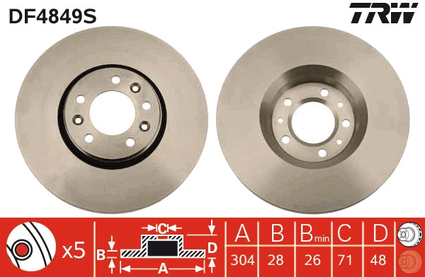 Disc frana DF4849S TRW