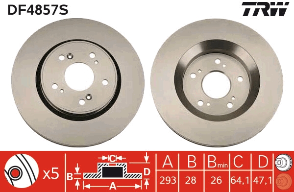 Disc frana DF4857S TRW