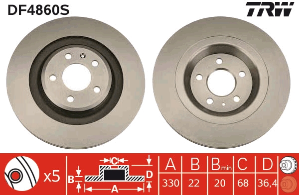 Disc frana DF4860S TRW