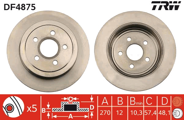 Disc frana DF4875 TRW