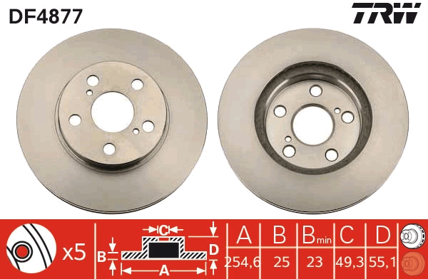 Disc frana DF4877 TRW