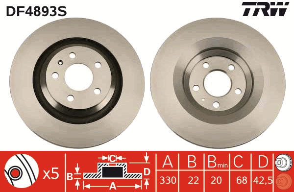 Disc frana DF4893S TRW