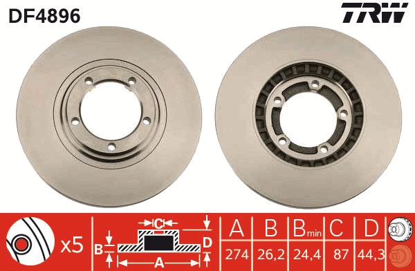 Disc frana DF4896 TRW