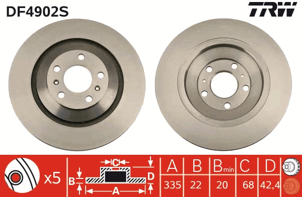 Disc frana DF4902S TRW