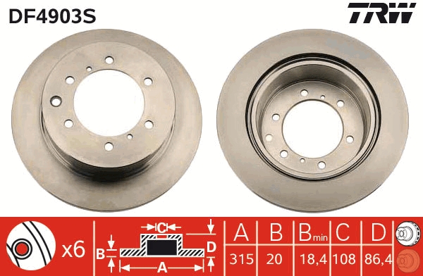 Disc frana DF4903S TRW