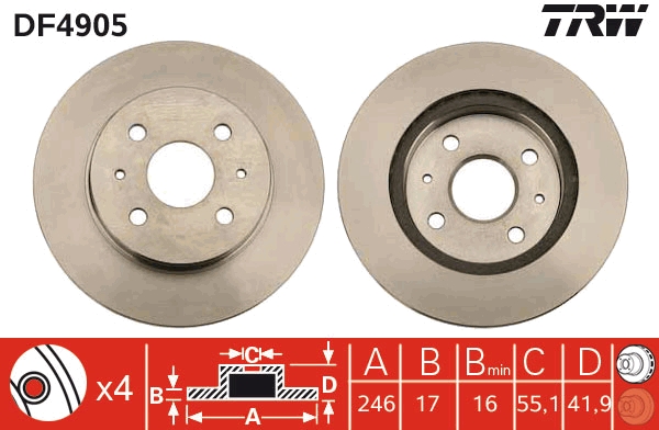 Disc frana DF4905 TRW