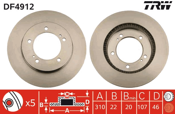 Disc frana DF4912 TRW