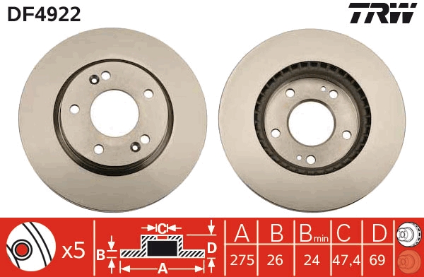 Disc frana DF4922 TRW