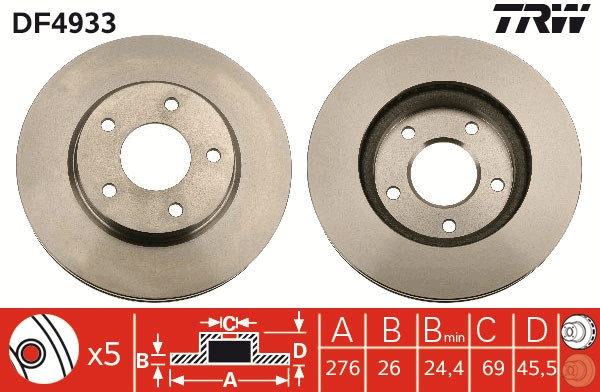 Disc frana DF4933 TRW