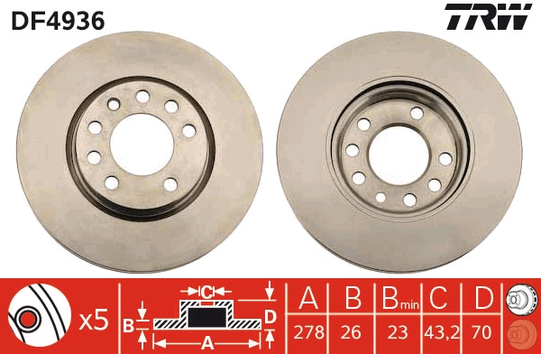 Disc frana DF4936 TRW