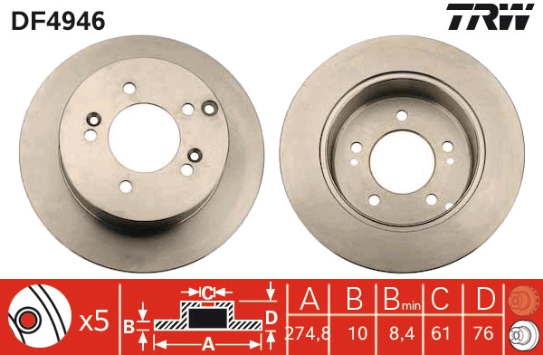 Disc frana DF4946 TRW