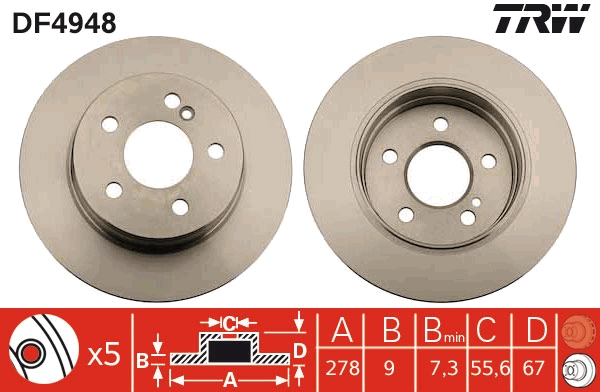 Disc frana DF4948 TRW